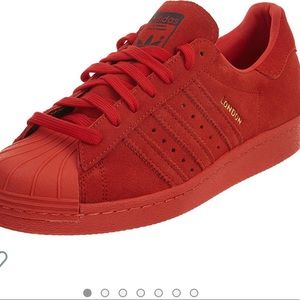 Adidas Superstar 80s  Red Suede “London” Sneakers